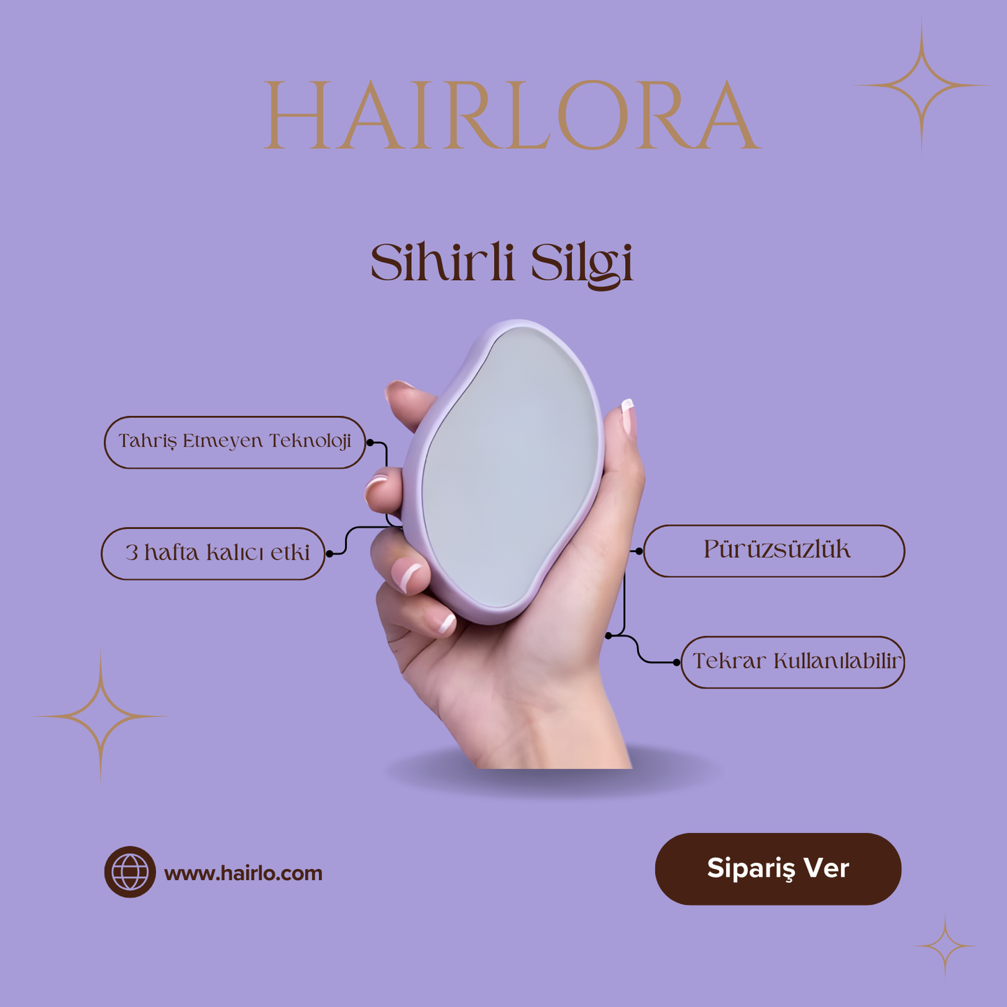 HAIRLORA- Kristal Kıl Silgisi